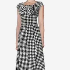 STOP STARING Houndstooth Fitted Dress Small